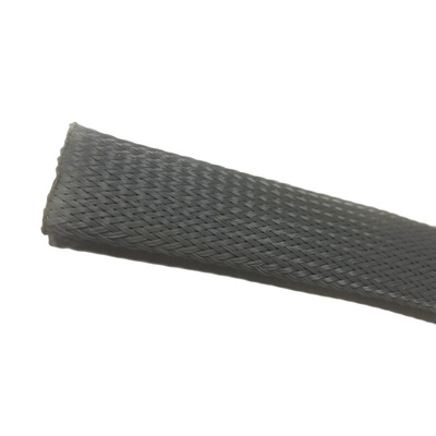RS PRO Expandable Braided PET Grey Cable Sleeve, 5mm Diameter, 25m Length