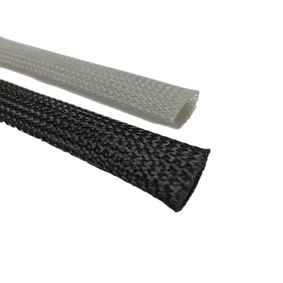 RS PRO Expandable Braided PET Black Cable Sleeve, 15mm Diameter, 15m Length