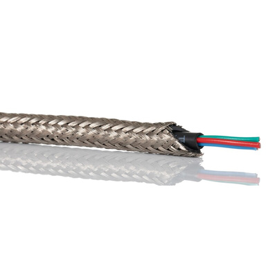 RS PRO Expandable Braided Nickel Plated Copper Cable Sleeve, 6mm Diameter, 10m Length