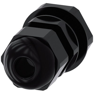 Siemens SIRIUS ACT Series Black Plastic Cable Gland, M25 Thread, 9mm Min, 14mm Max, IP66, IP67, IP69 (IP69K)