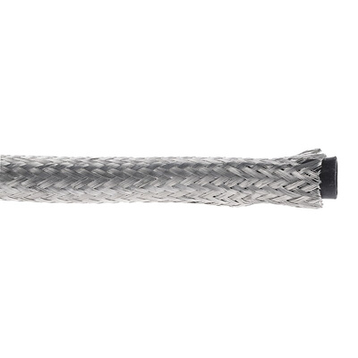 TE Connectivity Expandable Braided Copper Silver Cable Sleeve, 10mm Diameter, 10m Length, RayBraid Series