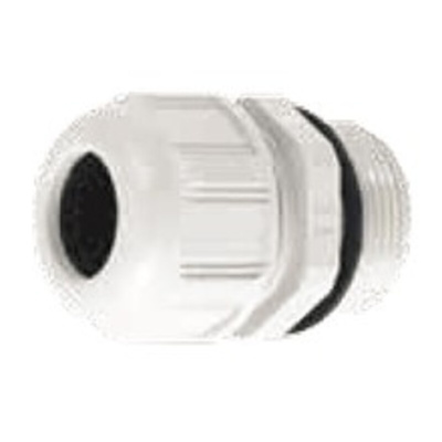 Molex 93600 Series Light Grey Nylon Cable Gland, M20 Thread, 6mm Min, 12mm Max, IP68