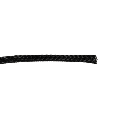 RS PRO Expandable Braided PET Black Cable Sleeve, 12mm Diameter, 100m Length