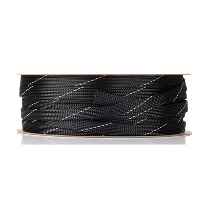RS PRO Expandable Braided PET Black Cable Sleeve, 20mm Diameter, 100m Length