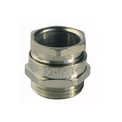 Capri ISOCAP Series Silver Nickel Plated Brass Cable Gland, M40 Thread, 23mm Min, 32mm Max, IP66