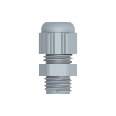 1SNG Series Grey PA 6 Cable Gland, M12 Thread, 3mm Min, 6.5mm Max, IP66, IP68