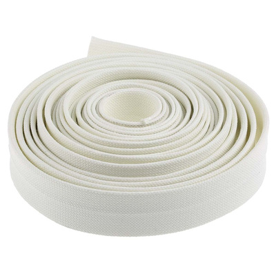 RS PRO Braided Fibreglass Natural Cable Sleeve, 16mm Diameter, 5m Length
