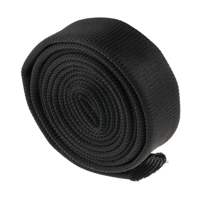 RS PRO Braided PET Black Cable Sleeve, 20mm Diameter, 3m Length