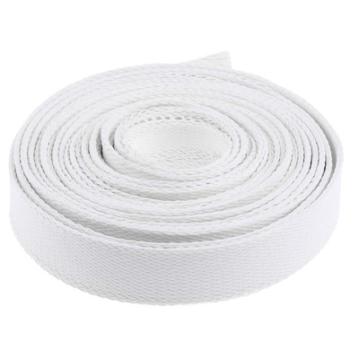 RS PRO Expandable Braided Fibreglass Natural Cable Sleeve, 20mm Diameter, 5m Length