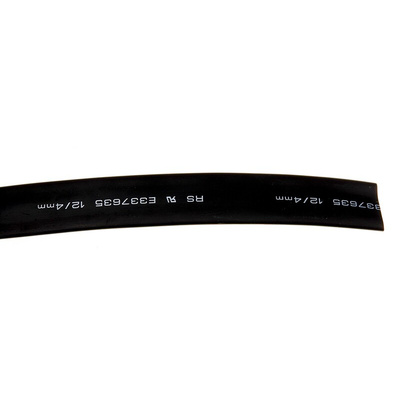RS PRO Heat Shrink Tubing, Black 12mm Sleeve Dia. x 4m Length 3:1 Ratio