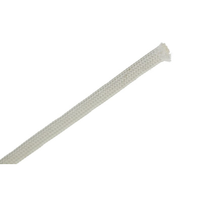 HellermannTyton Braided Fibreglass Natural Cable Sleeve, 2mm Diameter, 25m Length