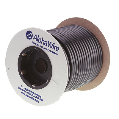 Alpha Wire PVC Black Cable Sleeve, 5.94mm Diameter, 30m Length