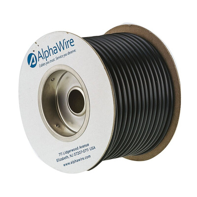 Alpha Wire PVC Black Cable Sleeve, 5.18mm Diameter, 30m Length