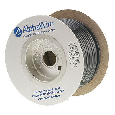 Alpha Wire PVC Black Cable Sleeve, 4.11mm Diameter, 30m Length