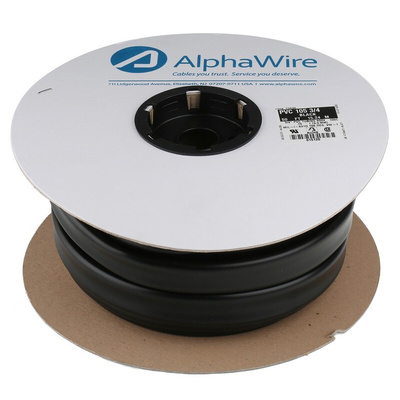 Alpha Wire PVC Black Cable Sleeve, 19.05mm Diameter, 15m Length