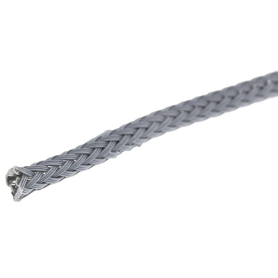 HellermannTyton Expandable Braided Nylon 66 Grey Cable Sleeve, 3mm Diameter, 10m Length