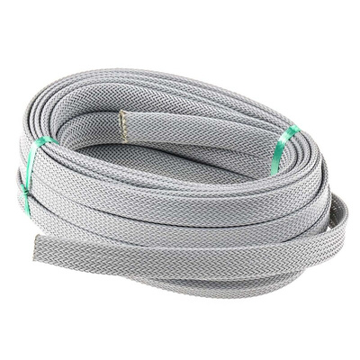 HellermannTyton Expandable Braided Nylon 66 Grey Cable Sleeve, 12mm Diameter, 10m Length