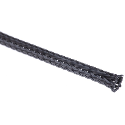 HellermannTyton Expandable Braided PET Black Cable Sleeve, 3mm Diameter, 5m Length, HEGP Series