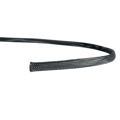 HellermannTyton Expandable Braided PET Black Cable Sleeve, 4mm Diameter, 5m Length, HEGP Series