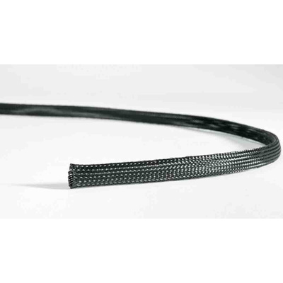 HellermannTyton Expandable Braided PET Black Cable Sleeve, 5mm Diameter, 5m Length