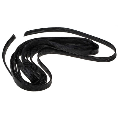 HellermannTyton Expandable Braided PET Black Cable Sleeve, 12mm Diameter, 5m Length