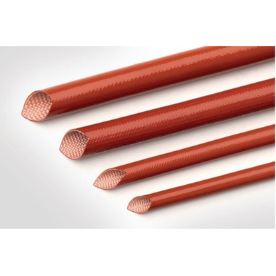 HellermannTyton Expandable Braided Fibreglass Red Cable Sleeve, 22mm Diameter, 50m Length, G6SE2 Series