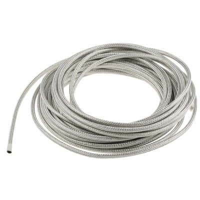 TE Connectivity Expandable Braided Copper Silver Cable Sleeve, 4mm Diameter, 10m Length, RayBraid Series