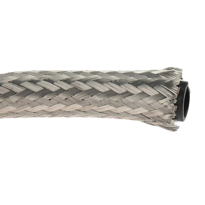 TE Connectivity Expandable Braided Copper Silver Cable Sleeve, 12.5mm Diameter, 10m Length, RayBraid Series