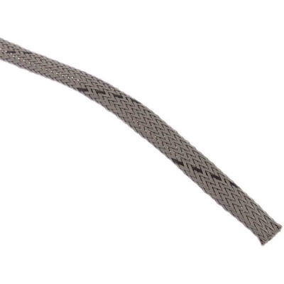 HellermannTyton Expandable Braided PET Grey Cable Sleeve, 5mm Diameter, 10m Length