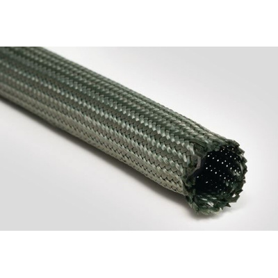 HellermannTyton Expandable Braided Meta-Aramid NOMEX Green Cable Sleeve, 6mm Diameter, 100m Length