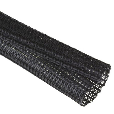 Alpha Wire Braided PET Black Cable Sleeve, 19.05mm Diameter, 15m Length, FIT Series