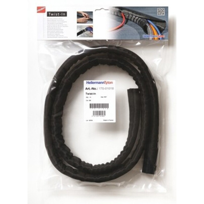HellermannTyton Braided PET Black Cable Sleeve, 8mm Diameter, 5m Length, Helagaine Series