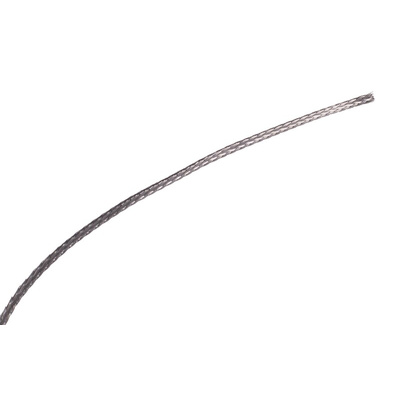 Alpha Wire Braided Copper Silver Cable Sleeve, 2.39mm Diameter, 30m Length, FIT Brass Braid Series