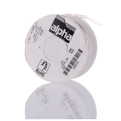 Alpha Wire Braided Copper Silver Cable Sleeve, 2.39mm Diameter, 30m Length, FIT Brass Braid Series
