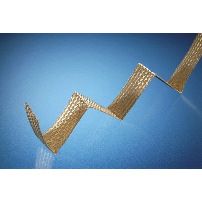 Alpha Wire Braided Copper Silver Cable Sleeve, 38.1mm Diameter, 30m Length, FIT Brass Braid Series