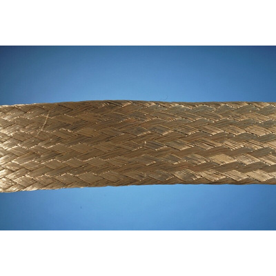 Alpha Wire Braided Copper Silver Cable Sleeve, 44.45mm Diameter, 30m Length