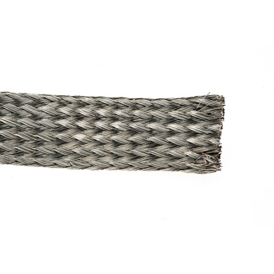 Alpha Wire Expandable Braided Copper Silver Cable Sleeve, 12.8mm Diameter, 30m Length, 2174 Series