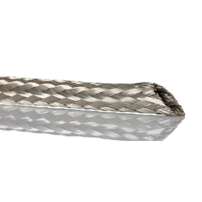 Alpha Wire Expandable Braided Tinned Copper Silver Cable Sleeve, 11.11mm Diameter, 30m Length