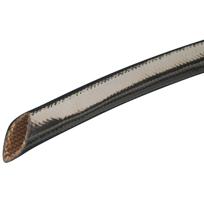 Alpha Wire Expandable Braided Fiberglass PVC Black Cable Sleeve, 5.69mm Diameter, 30m Length