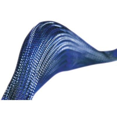 HellermannTyton Expandable Braided Polyamide Black Cable Sleeve, 25mm Diameter, 50m Length, Helagaine HEGPA66 Series
