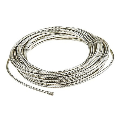 TE Connectivity Expandable Braided Tin Plated Copper Alloy Silver Cable Sleeve, 6mm Diameter, 10m Length, INSTALITE