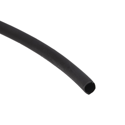 RS PRO Heat Shrink Tubing, Black 4.8mm Sleeve Dia. x 20m Length 2:1 Ratio