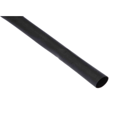 RS PRO Heat Shrink Tubing, Black 6.4mm Sleeve Dia. x 15m Length 2:1 Ratio