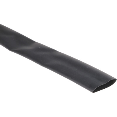 RS PRO Heat Shrink Tubing, Black 12.7mm Sleeve Dia. x 10m Length 2:1 Ratio