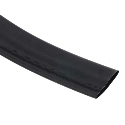 RS PRO Heat Shrink Tubing, Black 19mm Sleeve Dia. x 6m Length 2:1 Ratio