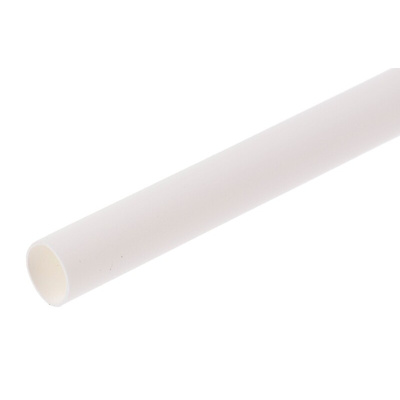 RS PRO Heat Shrink Tubing, White 3.2mm Sleeve Dia. x 1.2m Length 2:1 Ratio