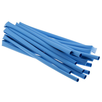 RS PRO Heat Shrink Tubing, Blue 9.5mm Sleeve Dia. x 1.2m Length 2:1 Ratio
