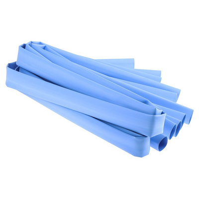 RS PRO Heat Shrink Tubing, Blue 19.1mm Sleeve Dia. x 1.2m Length 2:1 Ratio