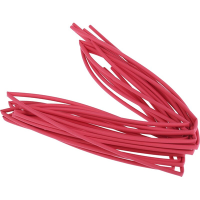 RS PRO Heat Shrink Tubing, Red 2.4mm Sleeve Dia. x 1.2m Length 2:1 Ratio