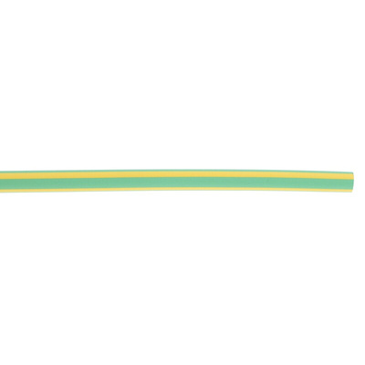 RS PRO Heat Shrink Tubing, Green, Yellow 4.8mm Sleeve Dia. x 1.2m Length 2:1 Ratio